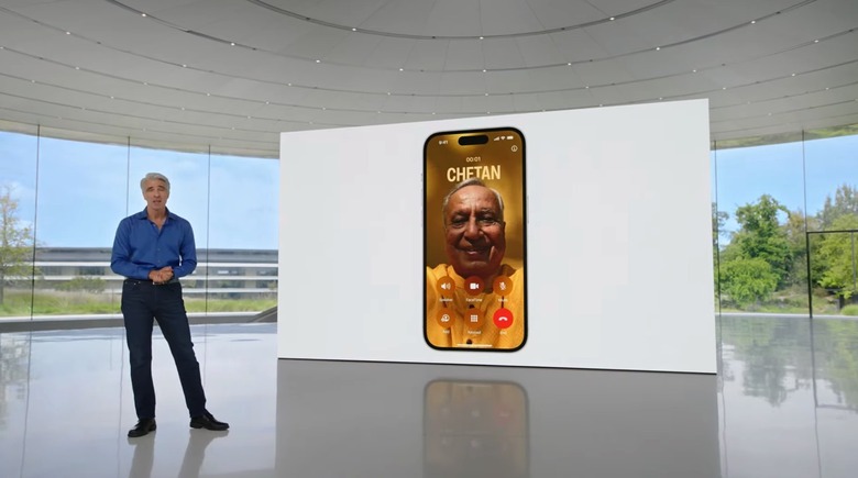 Apple's new End call button placement shown at WWDC 2023.