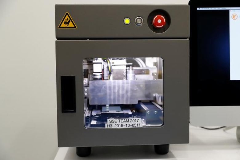 Apple demonstrates phone repair service in Sunnyvale, California