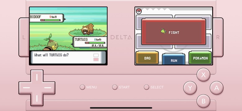 Delta Emulator running on an iPhone.