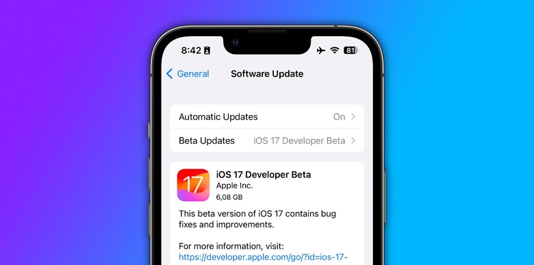 First iOS 17 beta rC