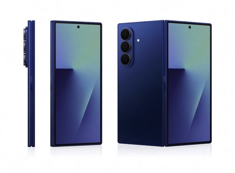Galaxy Z Fold 7 in blue.