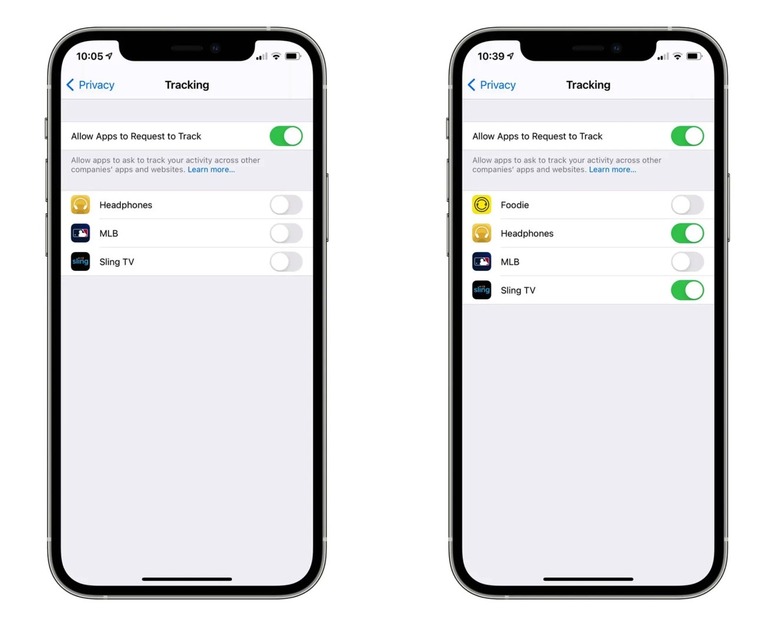 iOS 14.5 Tracking Settings