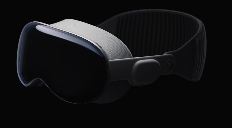 Vision Pro AR/VR headset : Side view.