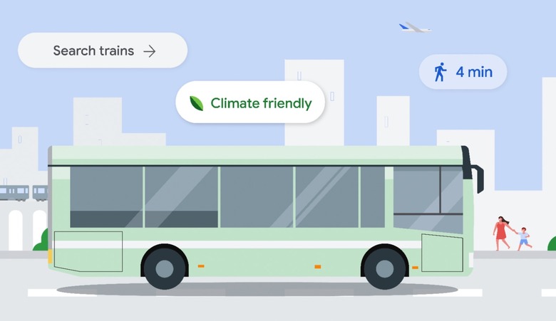 Google Maps will suggest public transit alternatives to driving.