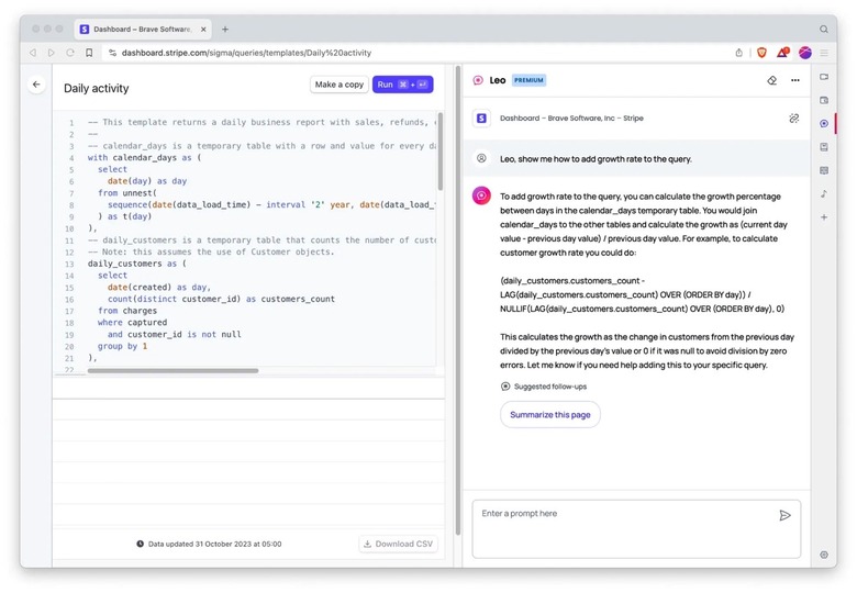 Leo Premium working with code generation.