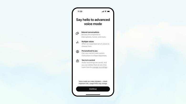 ChatGPT: Advanced Voice Mode support on iPhone.