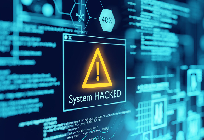 Hacked computer screen image