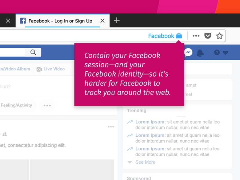 Facebook Container Firefox