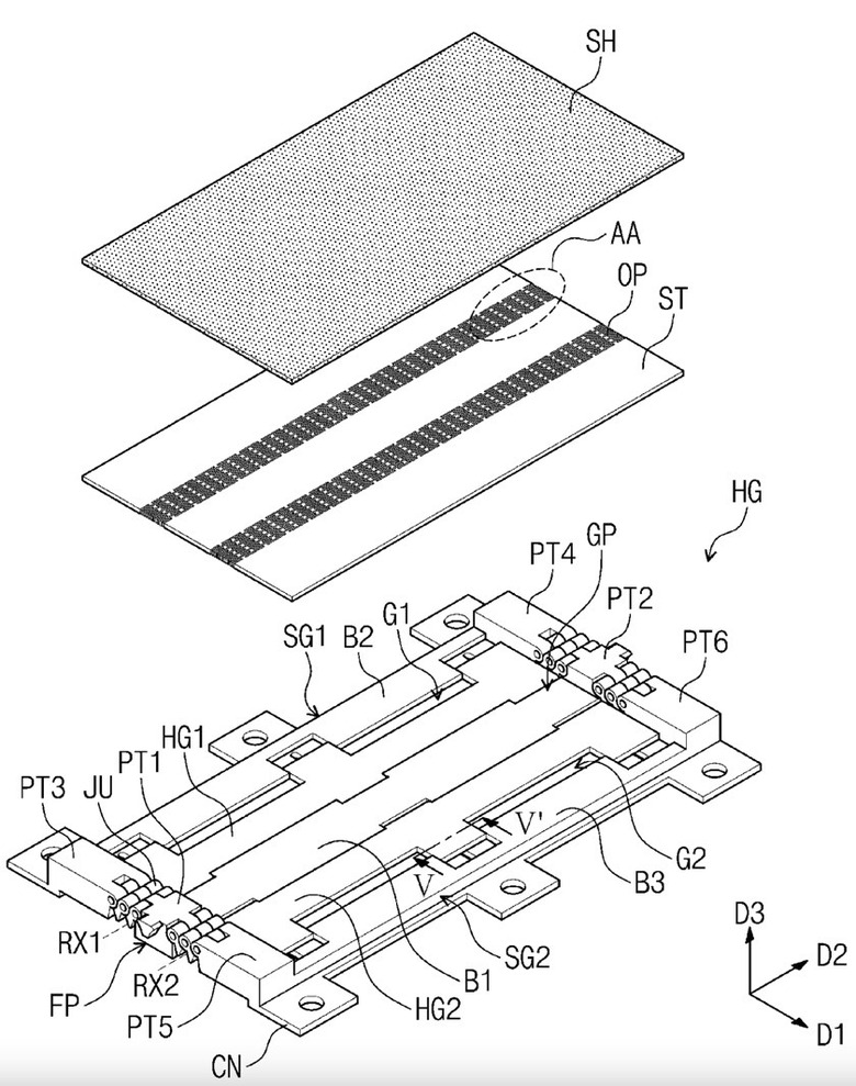 Samsung patent: A look at the hinge layers that should prevent creases in a foldable display.