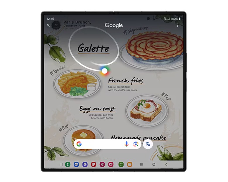 Samsung Galaxy Z Fold SE: Circle to Search.