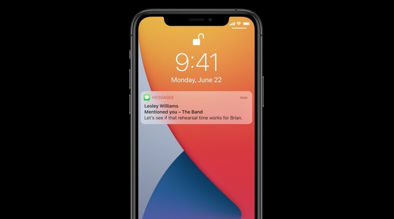 iOS 14 running on an iPhone