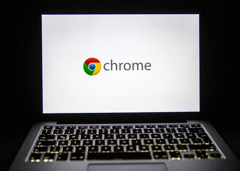 Google Chrome icon on laptop