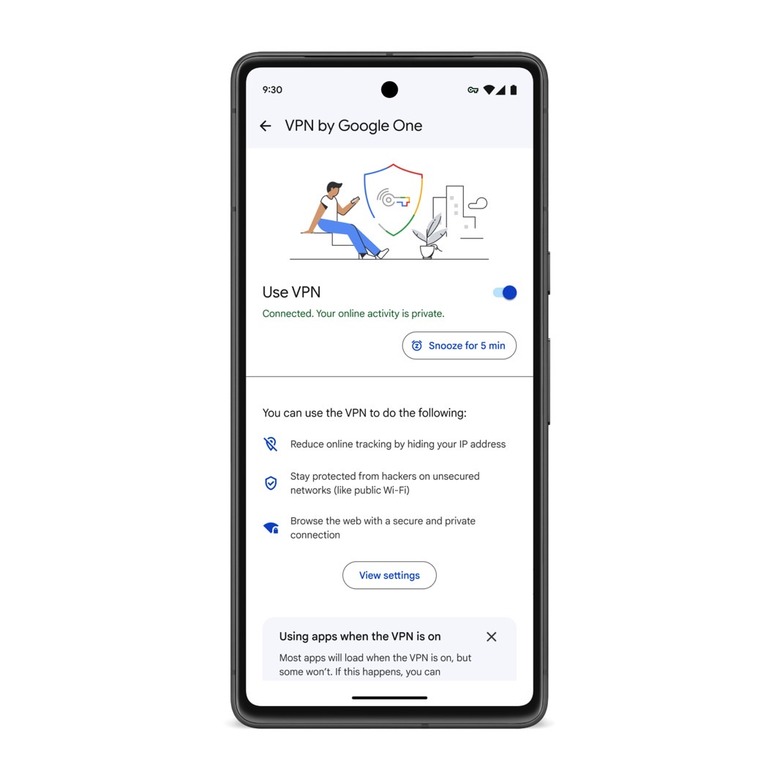 Google One VPN service.