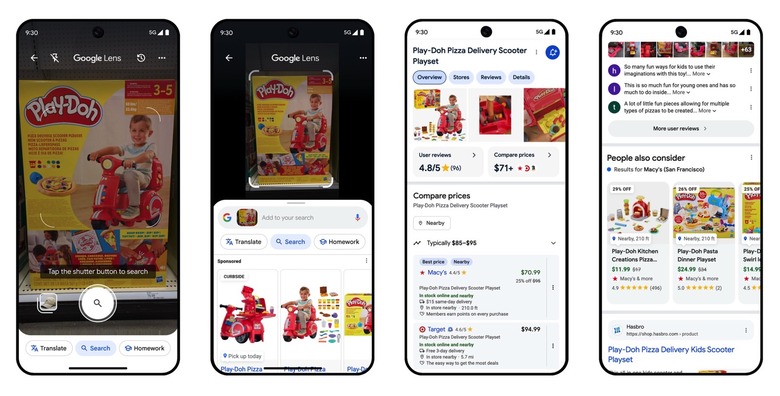 Google Lens AI offers shopping information about in-store products.