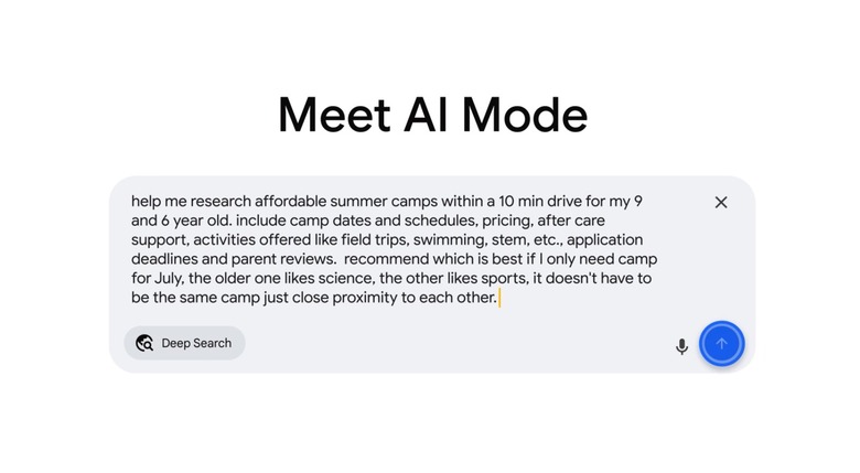 AI Mode will support a new Deep Search feature.