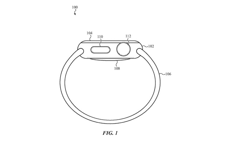 From the patent “the wearable electronic device 100 may […] leverage a temperature sensing system […] to detect an absolute temperature of a back crystal 108 that contacts the user's skin.”