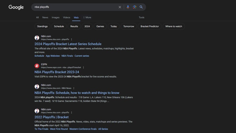 Google's web filter removes all of the extra junk.