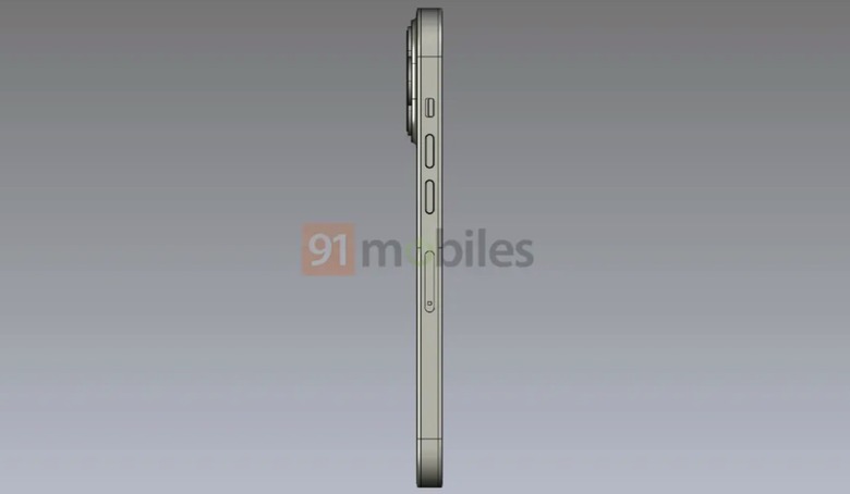 iPhone 14 Pro design render shows button design and SIM tray placement