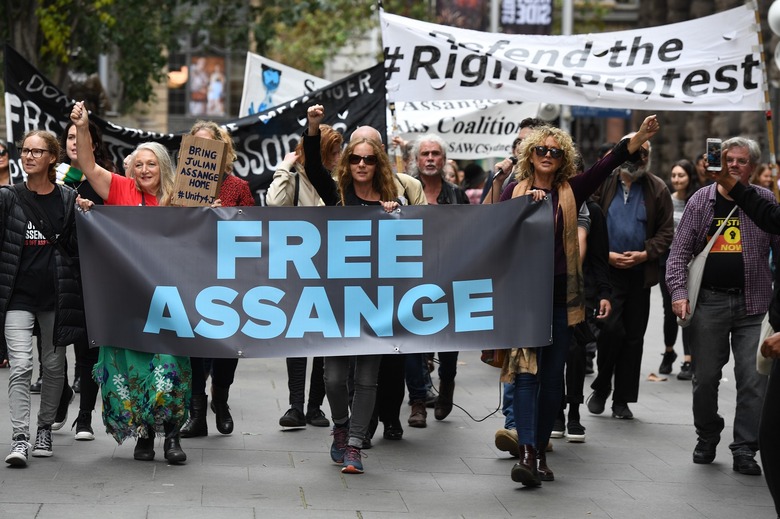 Rally calls for Julian Assange's release in Sydney, Australia - 12 Apr 2019