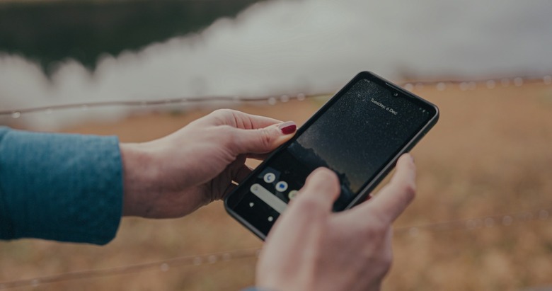 Cat S75 rugged smartphone in use.