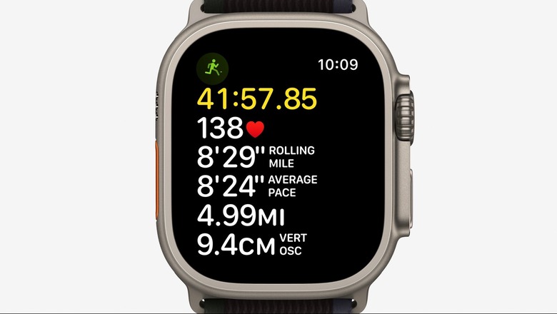 Running stats on an Apple Watch Ultra 2.