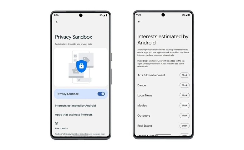 Android Privacy Sandbox on a phone