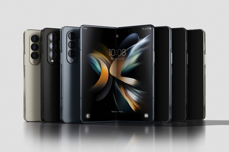 Galaxy Fold 4 smartphone - color options.