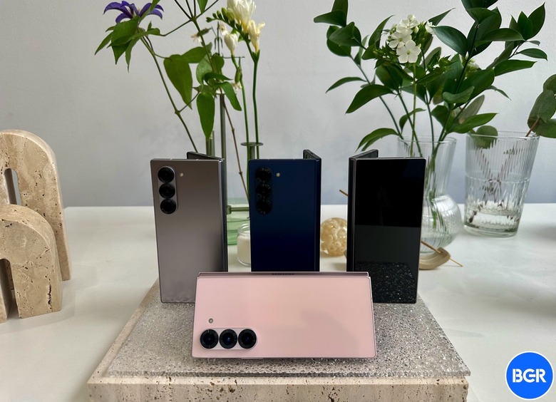 Samsung's Galaxy Z Fold 6 foldable phone: Colors and rear camera module.