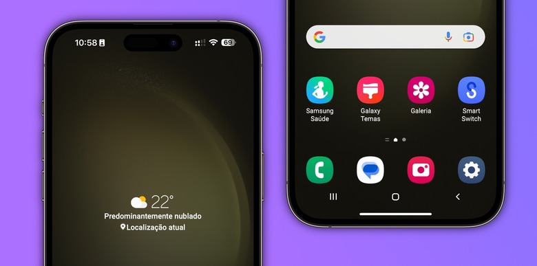 Galaxy S23 interface on an iPhone 14 Pro Max