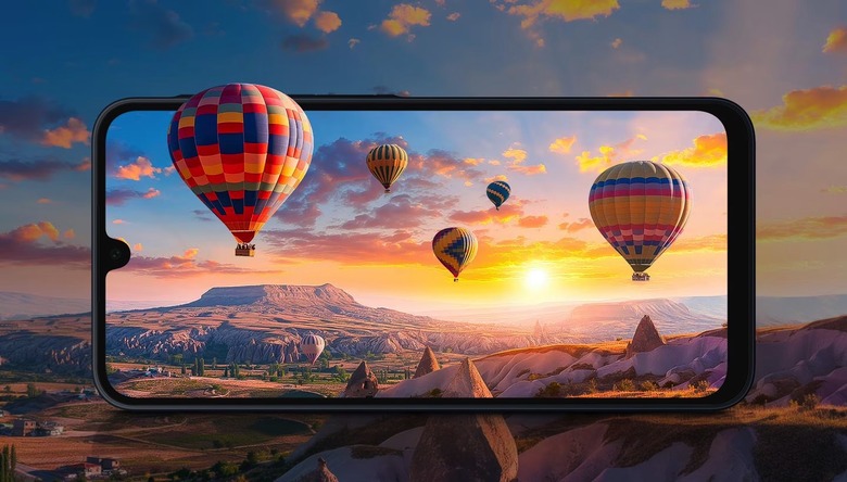 Galaxy A16 display features a notch and a large bottom bezel.