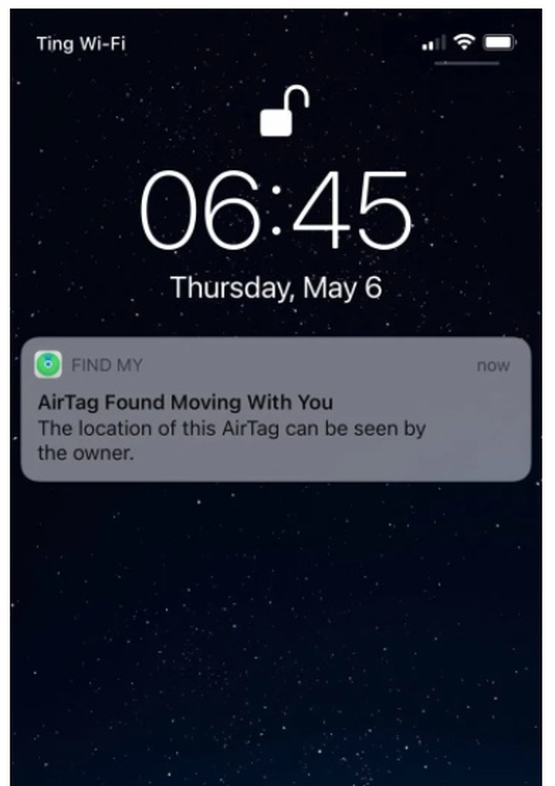AirTags notification
