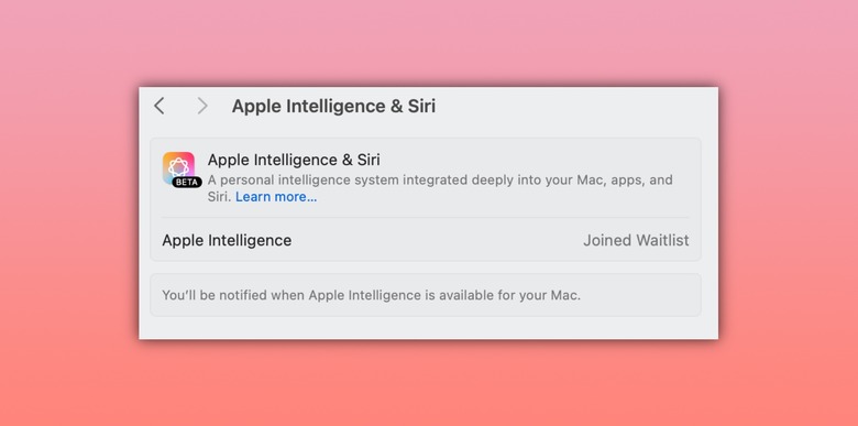 Apple Intelligence waitlist