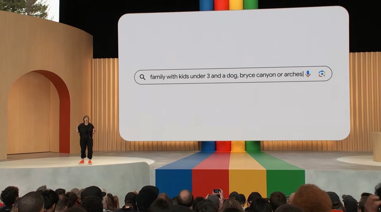 Google Search Generative Experience (SGE) demo at I/O 2023.