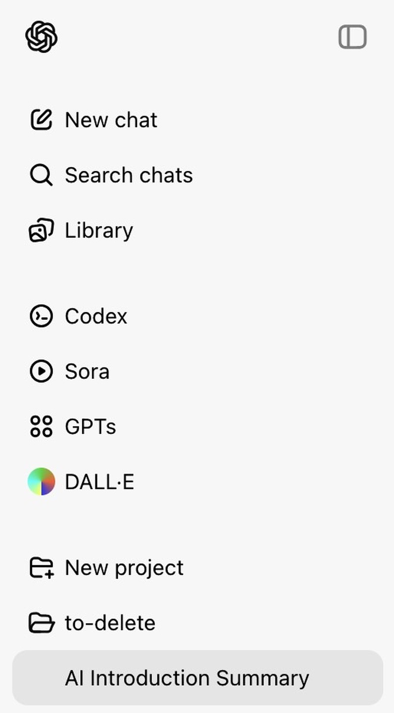 Creating a folder in ChatGPT.