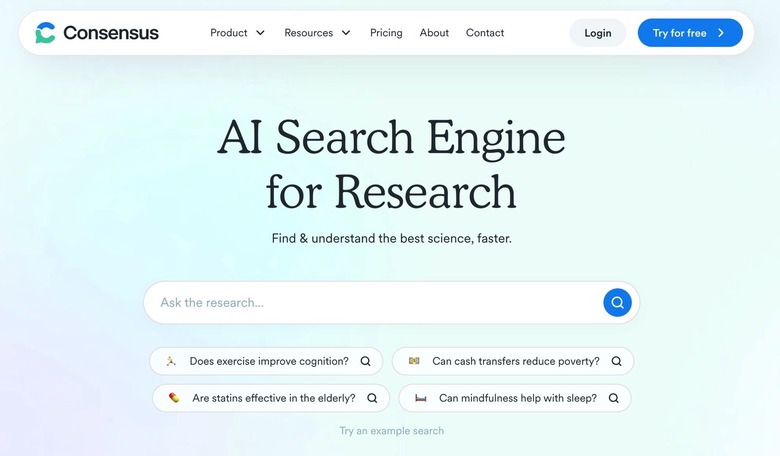The Consensus AI search engine.