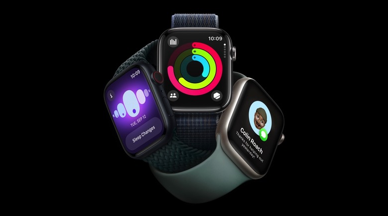Apple's Apple Watch models shown during iPhone 15 event.