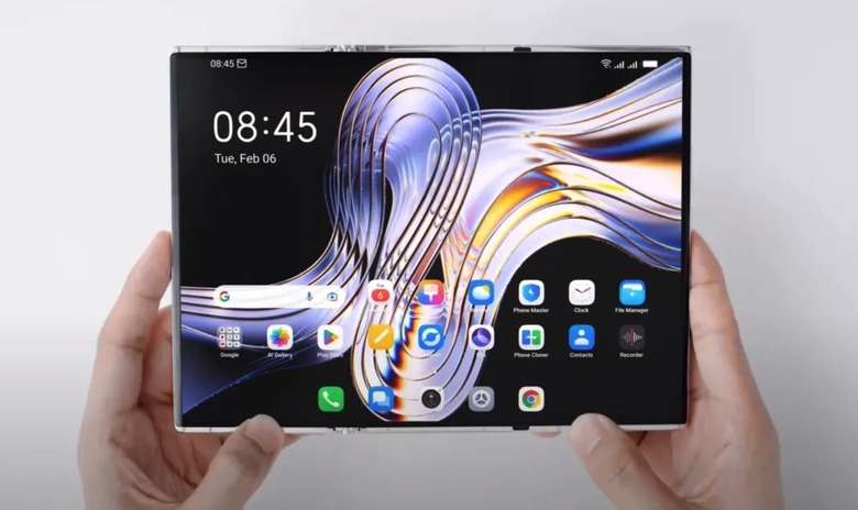 Tecno Phantom Ultimate 2 tri-fold phone: Tablet mode.
