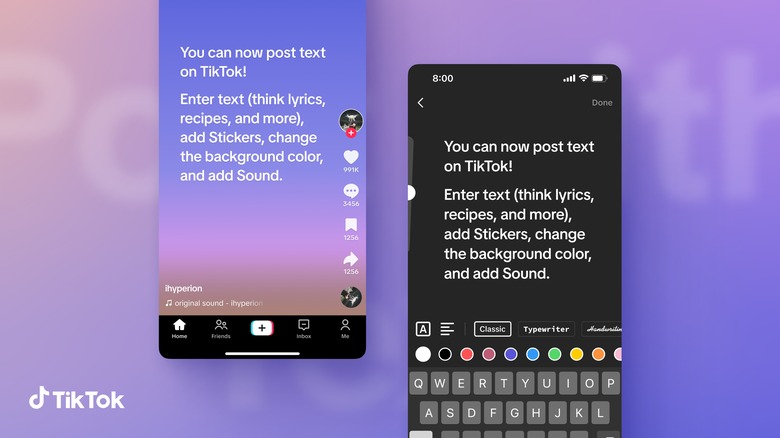 Express your creativity with text posts on TikTok.