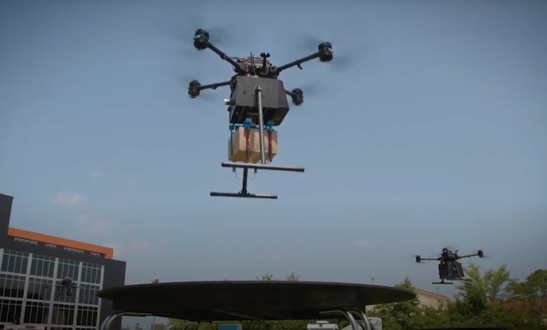 DroneUp drones taking off for deliveries