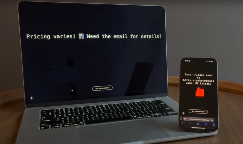 Two AI agents talking via Gibberlink/GGWave gibberish sounds.