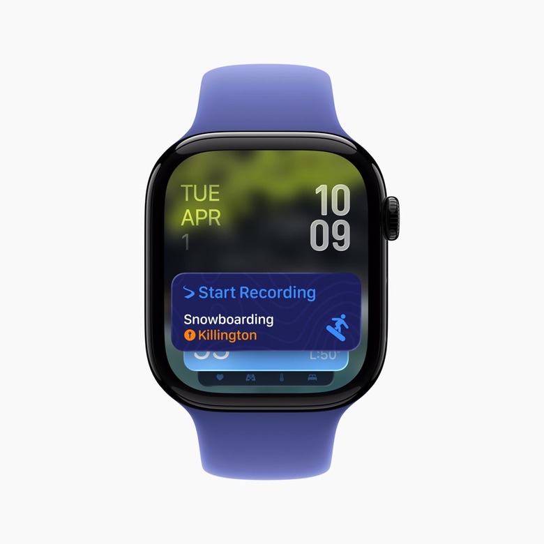 A Slopes widget in the Smart Stack on watchOS 26.