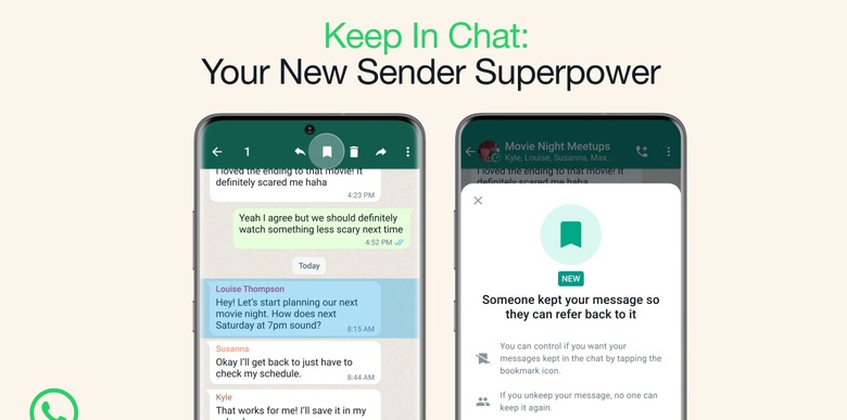 WhatsApp Keep In Chat feature