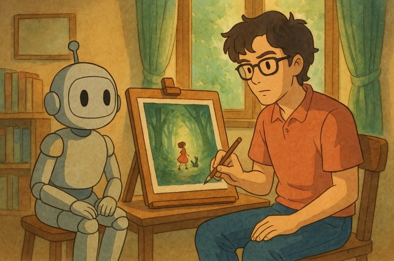Screenshot of a Studio Ghibli-style AI image made by ChatGPT.