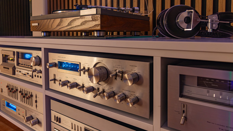 Vintage home stereo component stack
