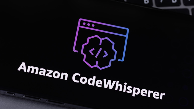 Amazon CodeWhisperer logo on a phone