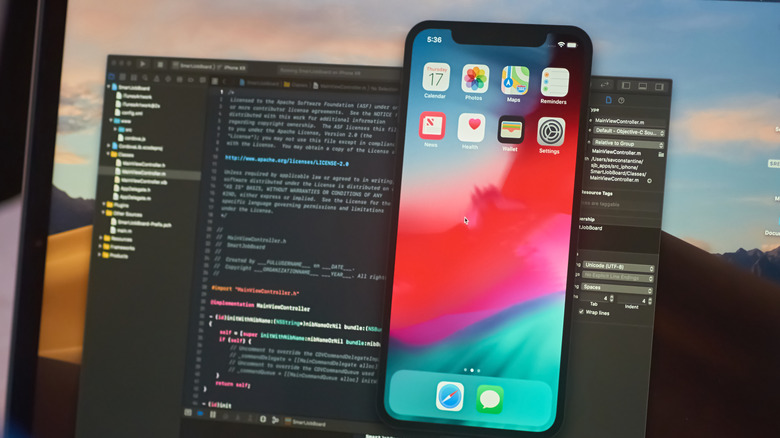 Someone programming an iOS application
