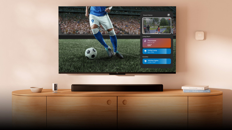 Someone reviewing a security camera from their smart television
