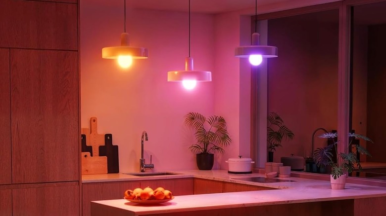 Govee Smart Lights hanging from a kitchen ceiling