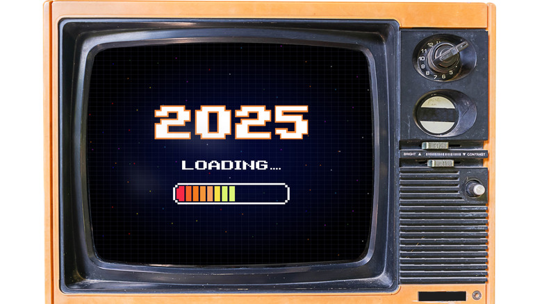 Retro game loading on old CRT TV