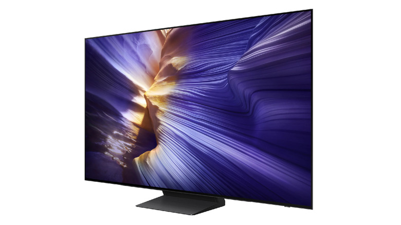The Samsung S90F TV on a white background
